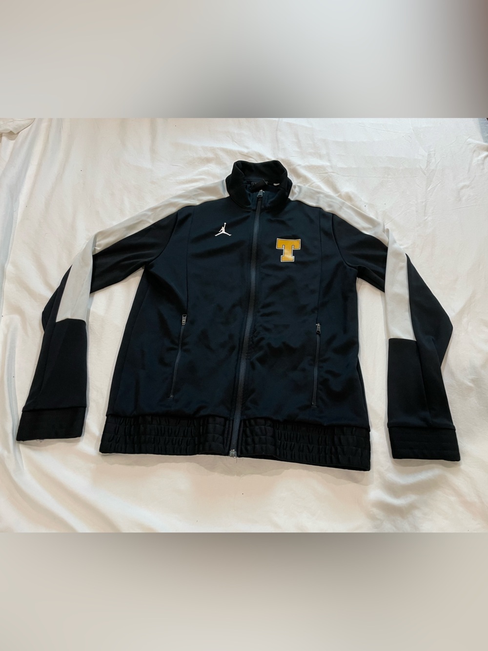 Jordan Men’s Black Track Jacket with White Sleeve Panels University of Tennessee